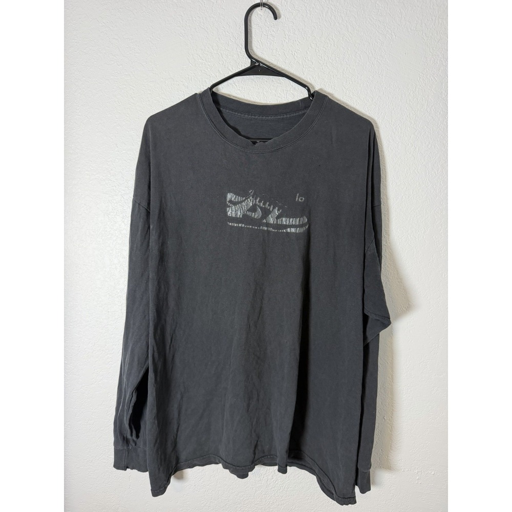 Vintage Y2K Nike Dunks Low Dunk High Promo Long Sleeve T Shirt Faded Black XL
